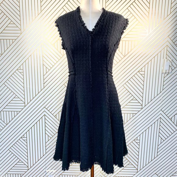 Rebecca Taylor Dresses & Skirts - Rebecca Taylor V-Neck Tweed Dress in Black